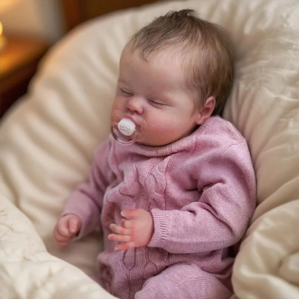Realistic Reborn Baby Doll Girl 18 Inch Sleeping Newborn Lifelike Cloth Body - Picture 4 of 5